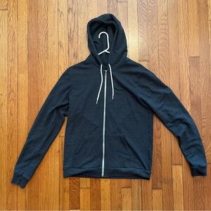 American Apparel F497 Tri-Blend Full-Zip Hoodie - Men’s L, dark heather grey